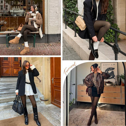 Wool Lined Sheer Pantyhose for Winter