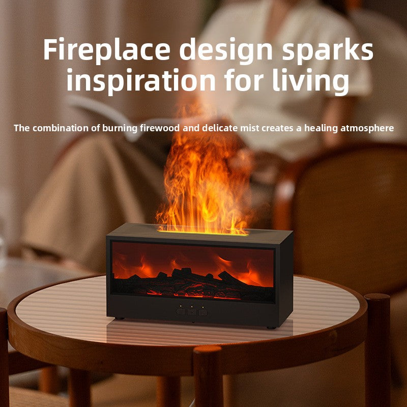 Retro Fireplace Humidifier with 3D Flame and Remote Control