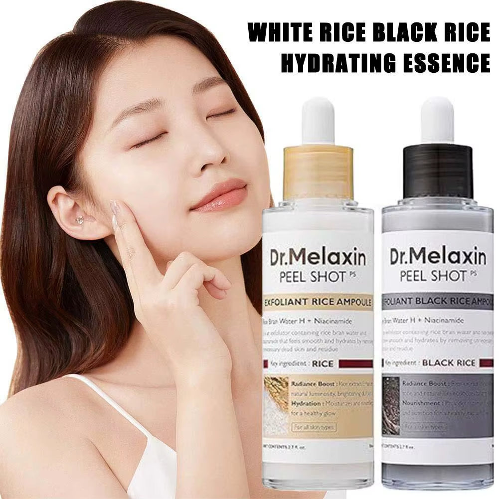 Korean Dr. Melaxin White & Black Rice Exfoliating Essence Gentle Moisturizing Hydrating Softening Skin Care Serum