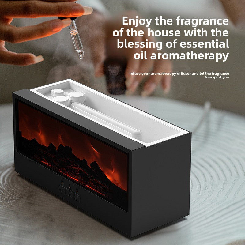 Retro Fireplace Humidifier with 3D Flame and Remote Control