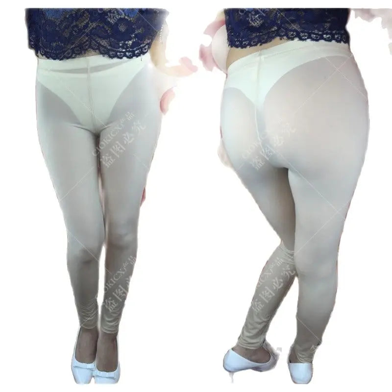 Fad Sex Appeal High Waist Leggings Booty Lifting Thin Transparent Legging Role Play Dance Clubwear Erotic Trousers Pencil Pants